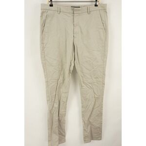 Slate & Stone Twill Stretch Cotton Flat Front Chino Pants Men's 36 x 34 Beige